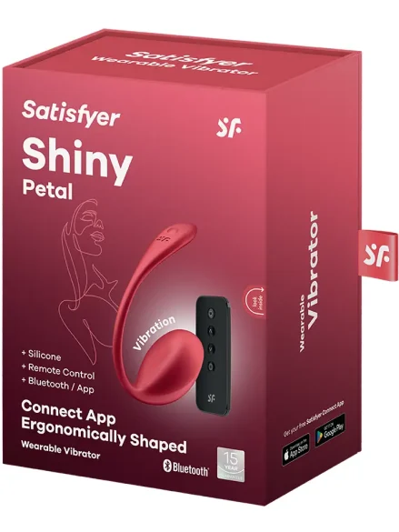 Satisfyer Shiny Petal Connect App Red - Appstyrt vibrerande ägg 0