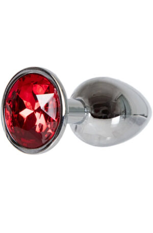 Diamond Butt Plug Silver/Red Small - Analplugg 0