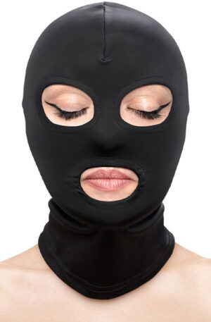 Fetish & Fashion Eyes & Mouth Hood Black - BDSM mask 0