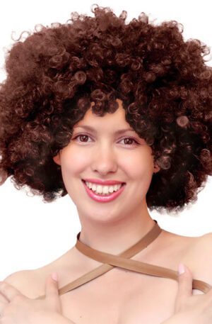 Party Wig Afro Hair Brown - Peruk 0