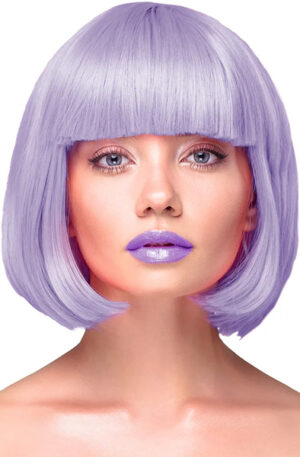 Party Wig Short Straight Purple Hair - Peruk 0