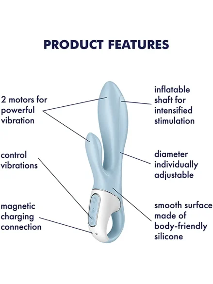 Satisfyer Air Pump Bunny 1 Blue - Rabbitvibrator 0