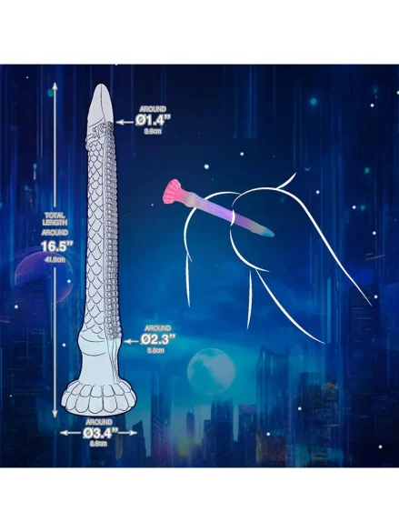 Tentaeel Glow In The Dark Dildo 44,5 cm - Dragon dildo 0