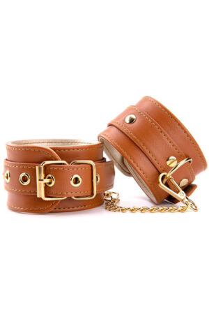 Blaze Elite Hand Cuffs Cognac Vegan Leather - Handbojor 0