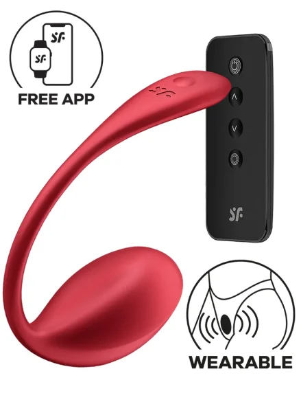 Satisfyer Shiny Petal Connect App Red - Appstyrt vibrerande ägg 0