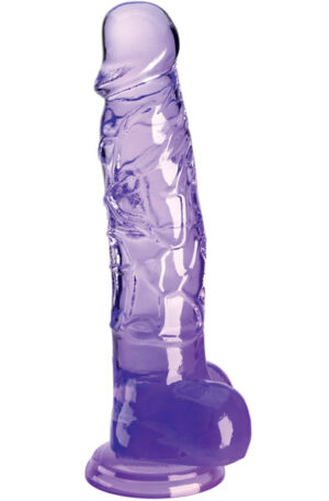 King Cock Clear With Balls Purple 20 cm - Dildo 0