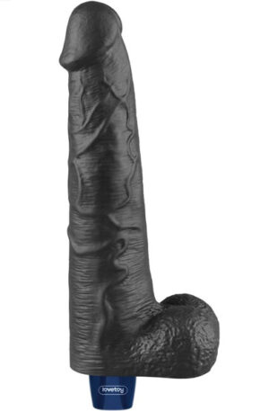 Rechargeable Vibrating Dildo Black 27,2 cm - Dildo med vibrator 0