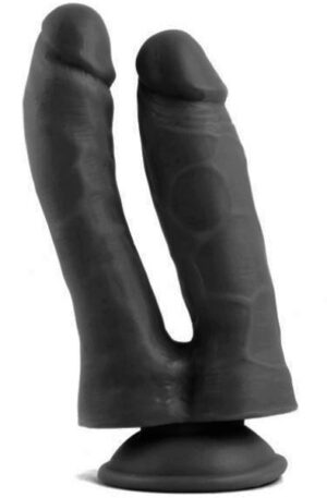 Realistic Penis Double Penetration Black 18,5 cm - Dubbeldildos 0