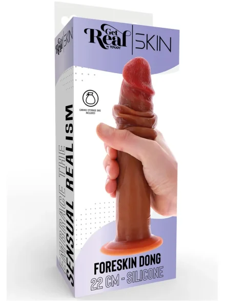 Get Real Silicone Foreskin Dong 22 cm - Realistisk dildo 0