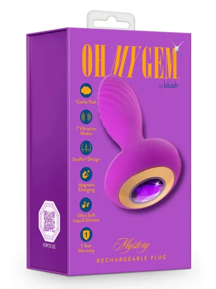 Amethyst Charm Vibrating Plug - Analplugg med vibrator 0