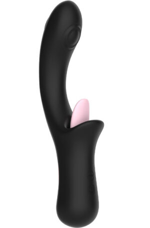 Clitoral Licking G-Spot Tapping Vibrator Black - G-punktsvibrator 1