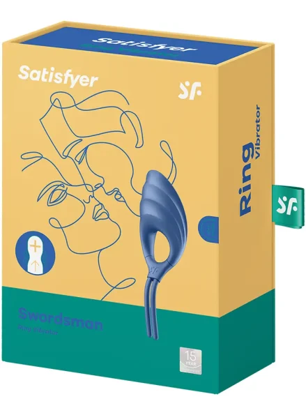 Satisfyer Swordsman Vibrating Cock Ring Blue - Penisring med vibrator 5