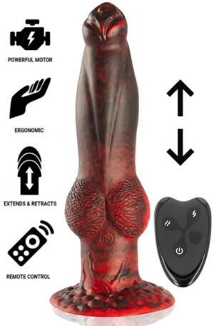 Titan In Flames Dildo With Remote 22,5 cm - Dragon dildo 1