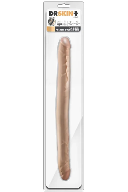 Posable Double Dong Beige 42 cm - Dubbeldildo 0