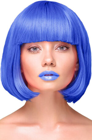 Party Wig Short Straight Hair Dark Blue - Peruk 0