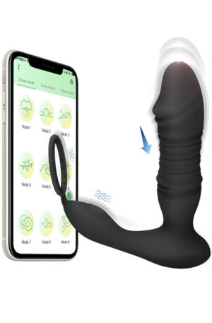 Prostate Massager With Thrusting & App - Prostatavibrator med penisring 0