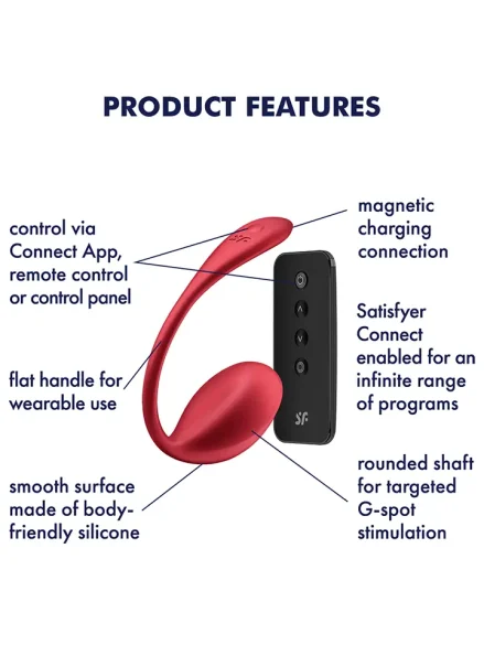 Satisfyer Shiny Petal Connect App Red - Appstyrt vibrerande ägg 0