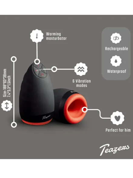 Teazers Heat & Vibration Masturbator - Masturbator med vibration 0