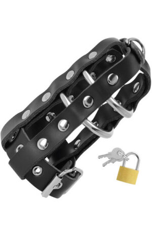 Darkness Leather Chastity Cage - Kyskhetsbur 0