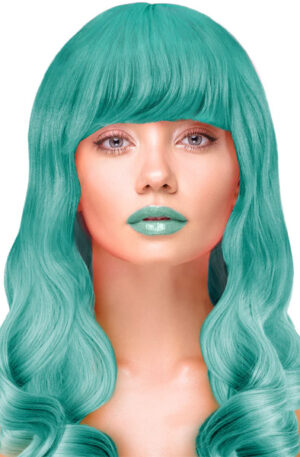 Party Wig Long Wavy Turquoise Hair - Peruk 0