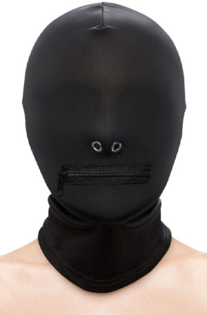 Zippered Mouth Hood Black - BDSM mask 0