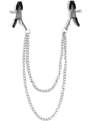 Virgite Nipple Clamps With Double Chain - Bröstklämmor med kedja 0