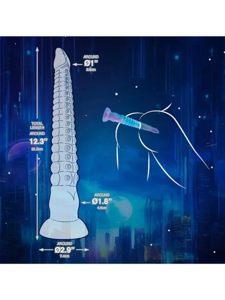 Tentaeel Glow In The Dark Dildo 31,2 cm - Dragon dildo 0