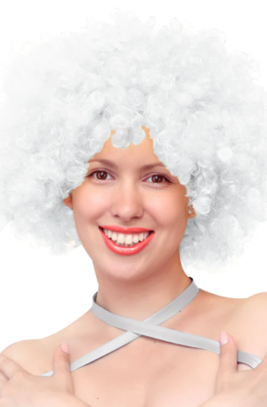 Party Wig Afro Hair White - Peruk 0