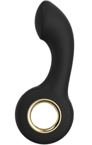 Curved Silicone Butt Plug - Analplugg med vibrator 0