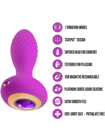 Amethyst Charm Vibrating Plug - Analplugg med vibrator 0