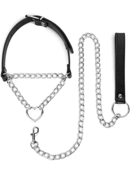 Collar With Chain Silver - Halsband & koppel 0